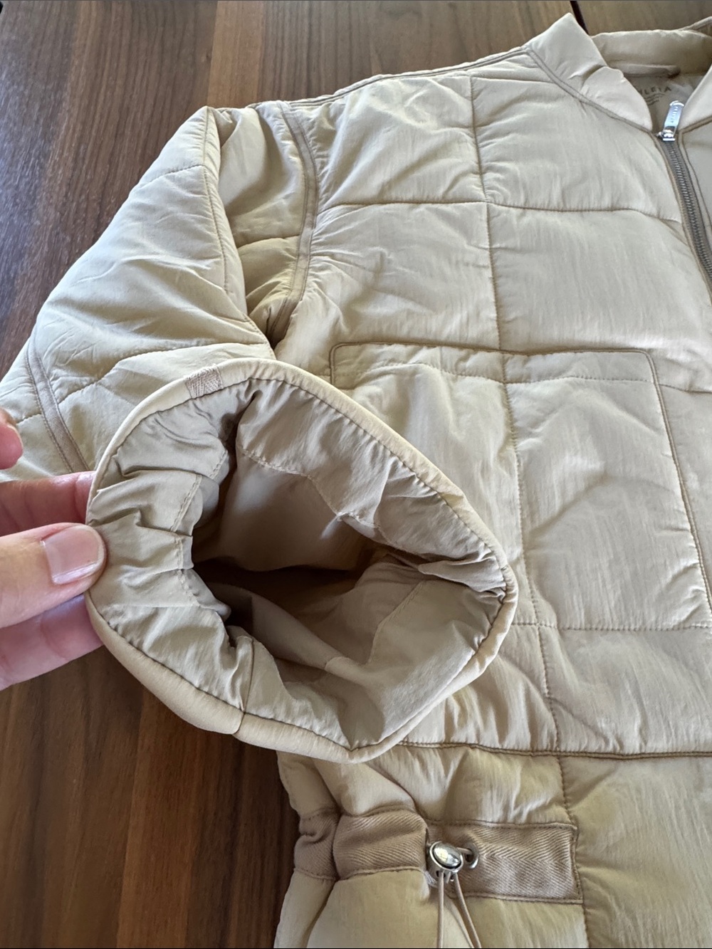 NWOT Athleta Evergreen Jacket in size small beige - Picture 7 of 8